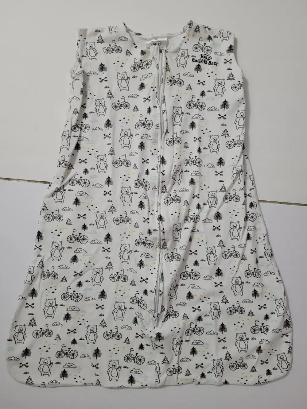 HALO SleepSack Baby Medium 6-12M Bear Bicycle Print Cotton Wearable Blanket